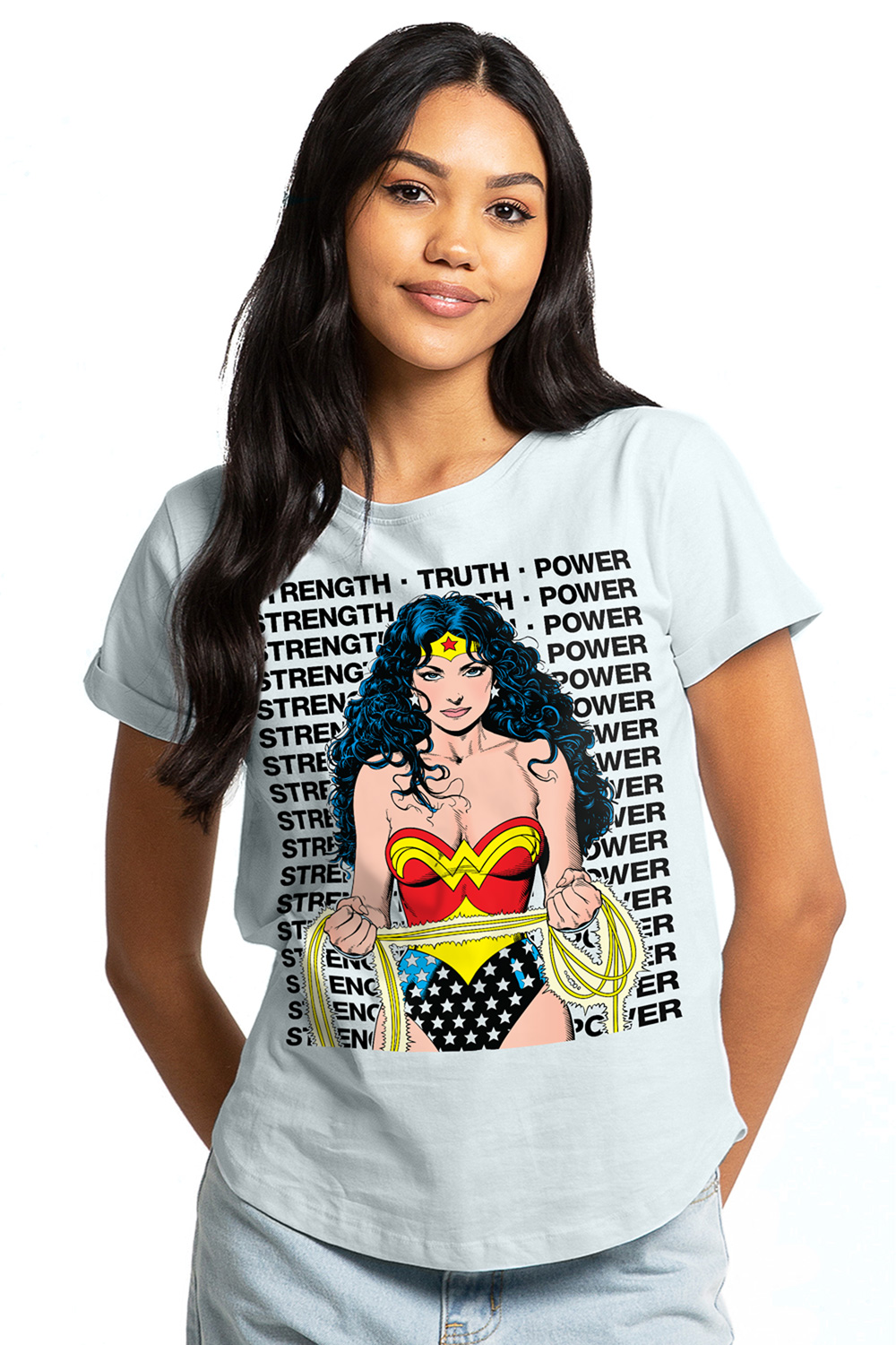 Wonder Woman Your First Women's Rolled Sleeve Fashion T Shirt